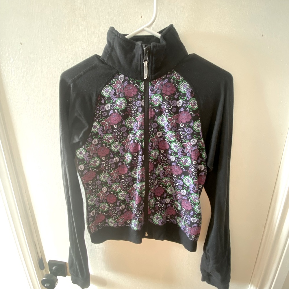 Lulu Lemon Zip up floral sweater SMALL